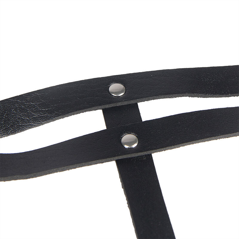 SUBBLIME - LEATHER RING CHAIN BELT BLACK ONE SIZE