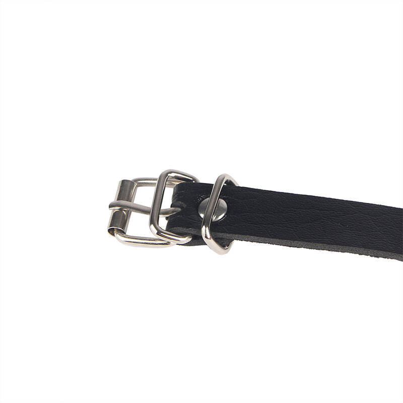 SUBBLIME - LEATHER RING CHAIN BELT BLACK ONE SIZE