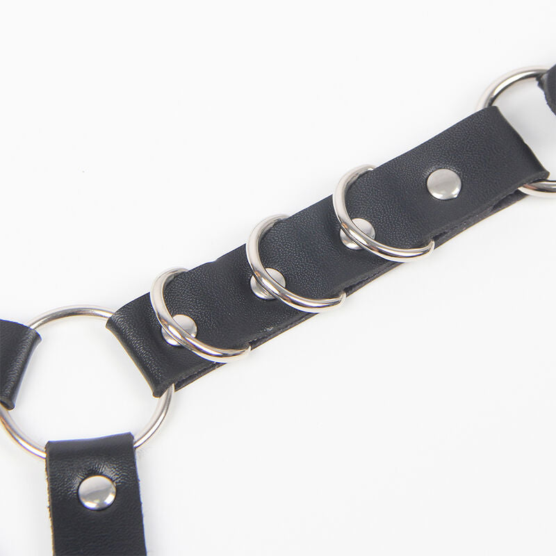SUBBLIME - BELT AND GARTER WITH RINGS AND CHAIN DETAIL ONE SIZE