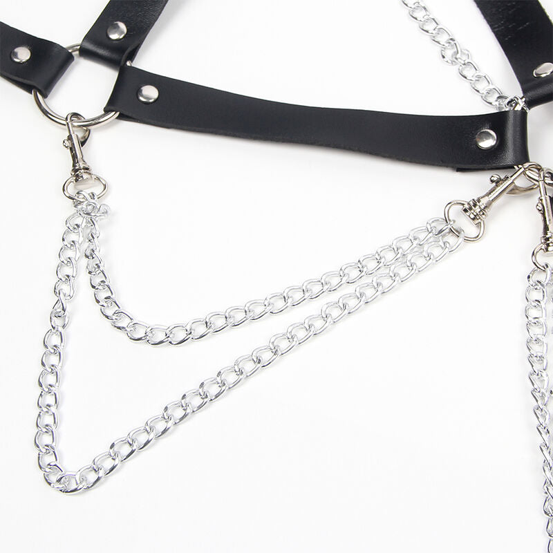 SUBBLIME - HARNESS BRA WITH CHAIN DETAIL, ONE SIZE