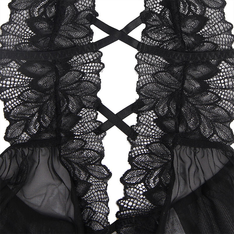 SUBBLIME - TEDDY-HALTER-NECK-BARE-BACK-SPITZE SCHWARZ S/M - L/XL