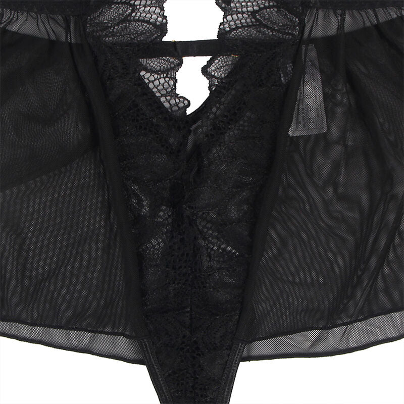 SUBBLIME - TEDDY-HALTER-NECK-BARE-BACK-SPITZE SCHWARZ S/M - L/XL