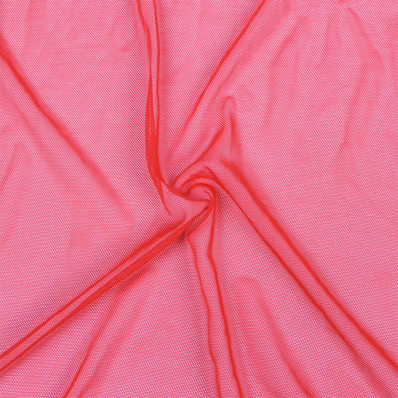 SUBBLIME - TRANSPARENTER STOFFMANTEL MIT SPITZENDETAIL ROT S/M - L/XL