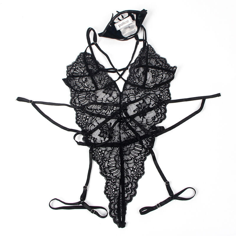 SUBBLIME - POLICE COSTUME WITH LACE BLACK S/M - L/XL