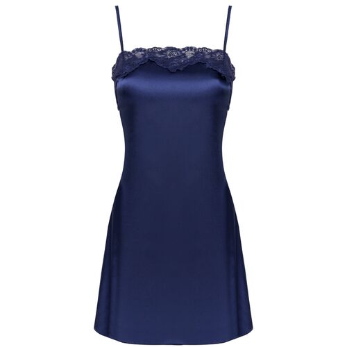 LIVCO CORSETTI FASHION - JACQUELINE LC 90249 MORGENMANTEL + HEMD + TANGA MARINEBLAU S/M