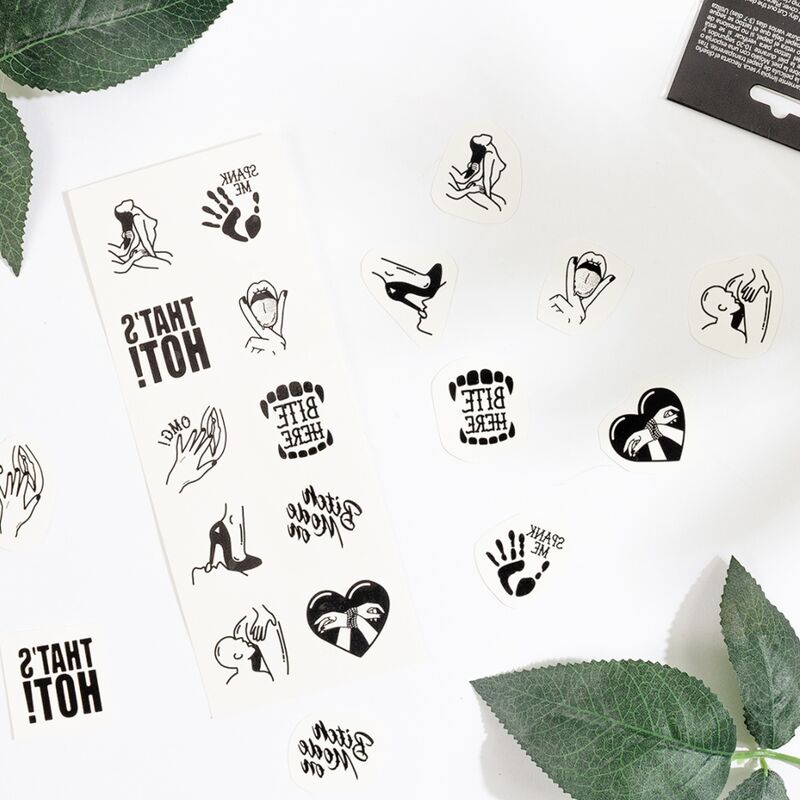 SECRET PLAY - SET OF 10 TEMPORARY TATTOOS FROM THE KINKY COLLECTION