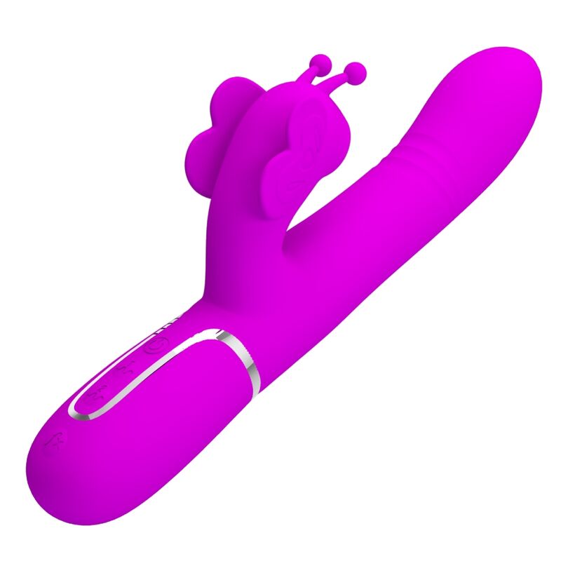 PRETTY LOVE - MULTIFUNCTIONAL RABBIT VIBRATOR 4 IN 1 BUTTERFLY FUCHSIA