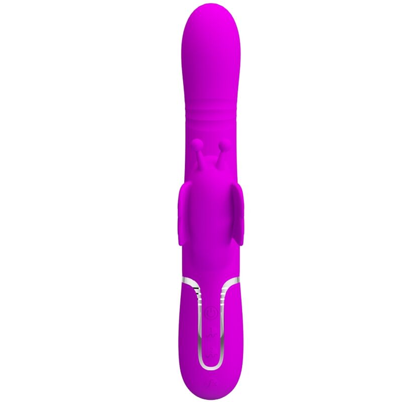 PRETTY LOVE - MULTIFUNCTIONAL RABBIT VIBRATOR 4 IN 1 BUTTERFLY FUCHSIA