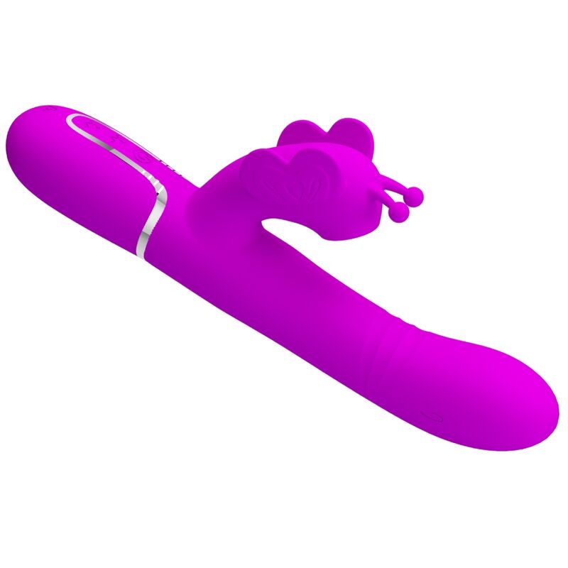PRETTY LOVE - MULTIFUNCTIONAL RABBIT VIBRATOR 4 IN 1 BUTTERFLY FUCHSIA