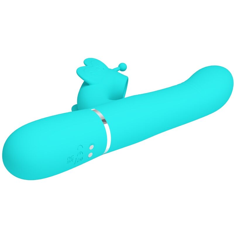 PRETTY LOVE - MULTIFUNCTIONAL RABBIT VIBRATOR 4 IN 1 BUTTERFLY AQUAGREEN