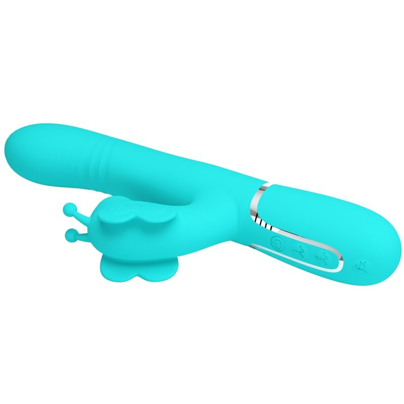 PRETTY LOVE - MULTIFUNCTIONAL RABBIT VIBRATOR 4 IN 1 BUTTERFLY AQUAGREEN
