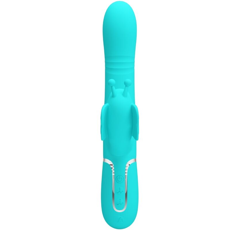 PRETTY LOVE - MULTIFUNCTIONAL RABBIT VIBRATOR 4 IN 1 BUTTERFLY AQUAGREEN