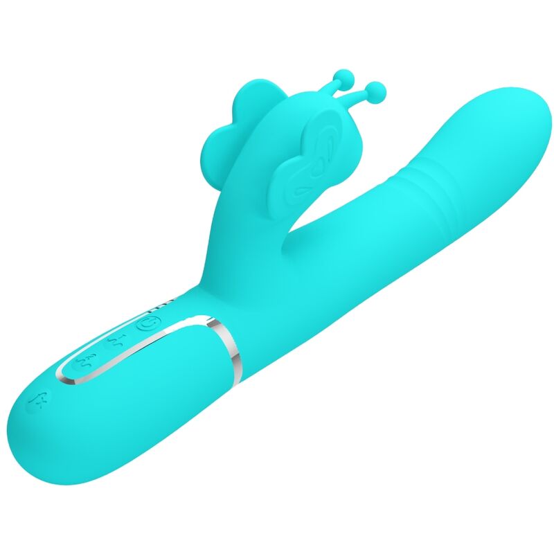 PRETTY LOVE - MULTIFUNCTIONAL RABBIT VIBRATOR 4 IN 1 BUTTERFLY AQUAGREEN