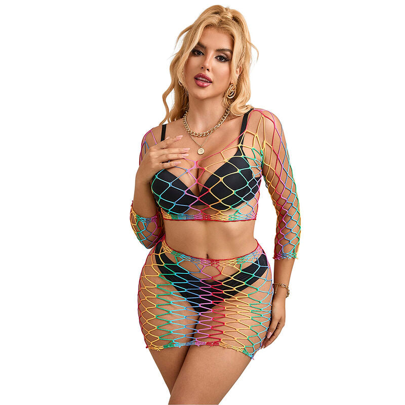 SUBBLIME - 952440 2-PIECE NET SET LONG SLEEVE RAINBOW ONE SIZE