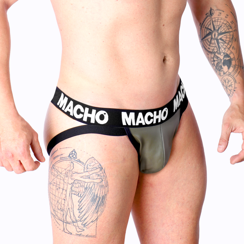 MACHO - MX27GR LEDERJOCK GRAU BEIGE XL
