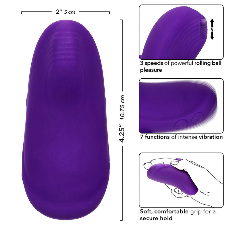 CALEXOTICS - ENVY HANDMASSAGER MIT ROLLBALL, 7 VIBRATIONEN, LILA