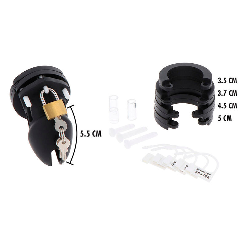 HIDDEN DESIRE - EXTREME SILICONE CHASTITY PUMP CAGE SIZE S BLACK