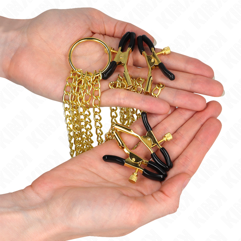 KINK - 4 nipple and clit clamps, adjustable, gold