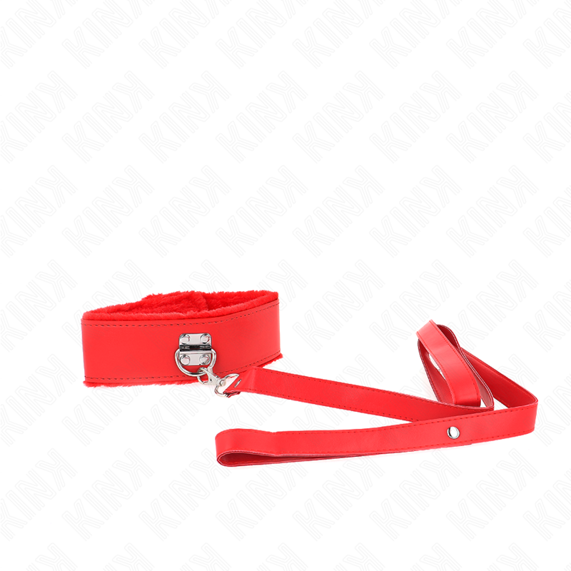 KINK - HALSKETTE MIT LEINE 116 CM MIT SILBERNEN NIETEN MODELL 4 ROT VERSTELLBAR 40-48 CM