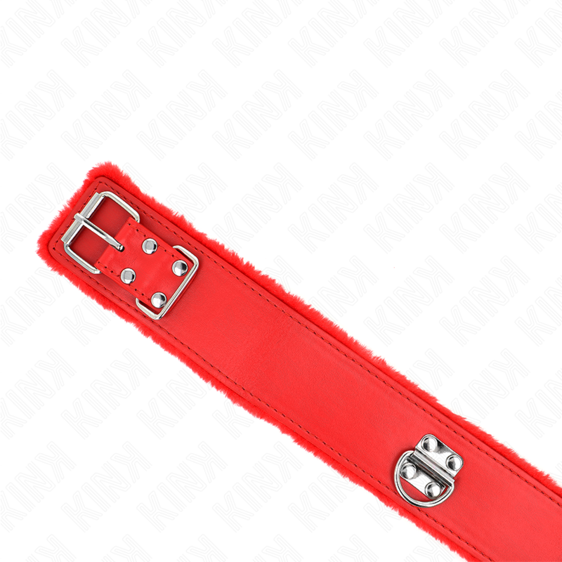 KINK - HALSKETTE MIT LEINE 116 CM MIT SILBERNEN NIETEN MODELL 4 ROT VERSTELLBAR 40-48 CM