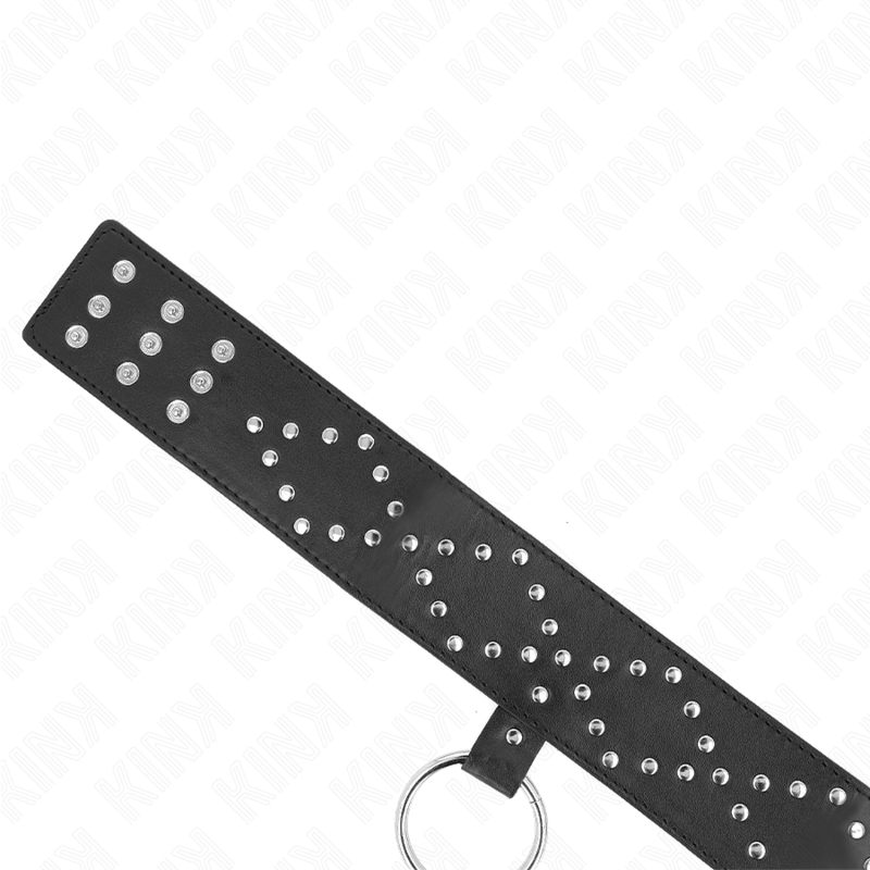 KINK - HALSKETTE 65 CM MIT LEINE MIT SILBERNEN NIETEN MODELL 3 VERSTELLBAR 36-43 CM