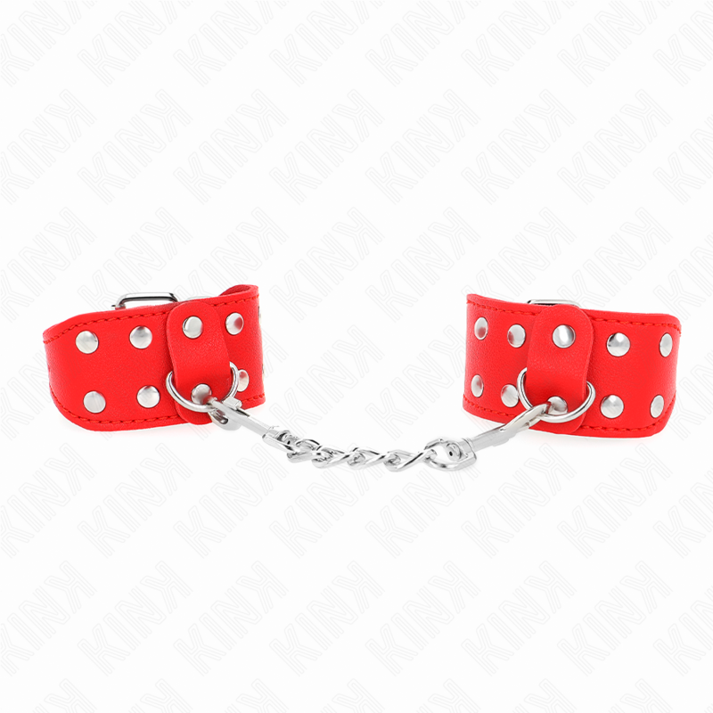 KINK - BRACELETS WITH DOUBLE ROW OF ADJUSTABLE STUD RED