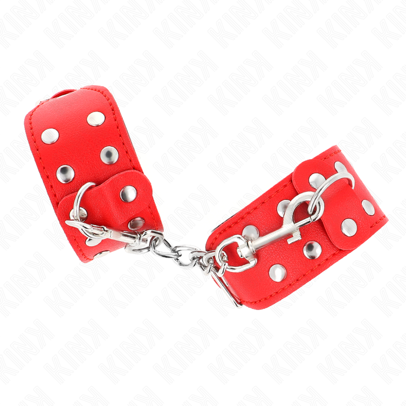 KINK - BRACELETS WITH DOUBLE ROW OF ADJUSTABLE STUD RED