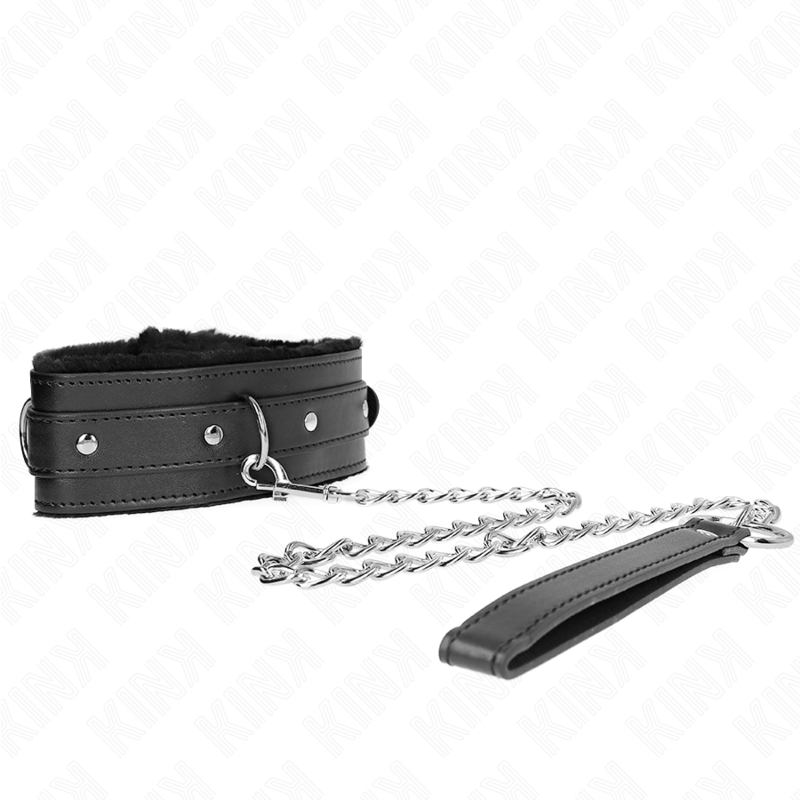 KINK - HALSBAND MIT LEINE 65 CM MIT EINSCHRÄNKUNGEN SCHWARZ 36-42 CM