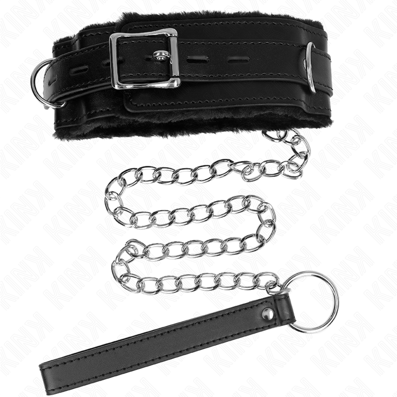 KINK - HALSBAND MIT LEINE 65 CM MIT EINSCHRÄNKUNGEN SCHWARZ 36-42 CM