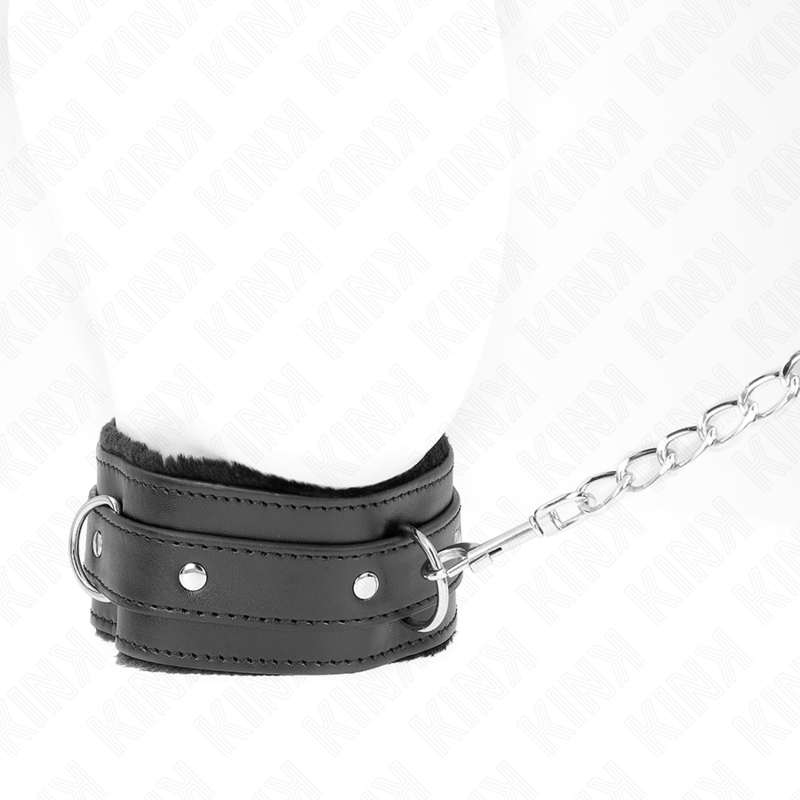 KINK - HALSBAND MIT LEINE 65 CM MIT EINSCHRÄNKUNGEN SCHWARZ 36-42 CM