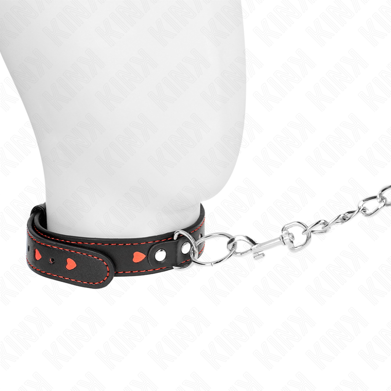KINK - HALSKETTE MIT BAND 65 CM HERZDETAILS 52.5 X 2.5 CM