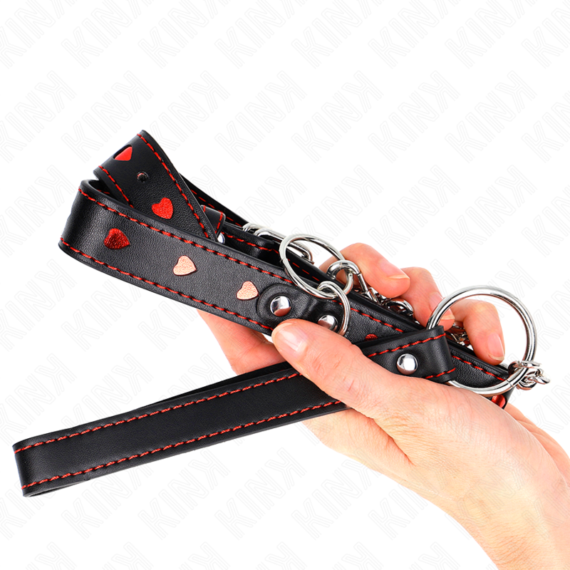 KINK - HALSKETTE MIT BAND 65 CM HERZDETAILS 52.5 X 2.5 CM