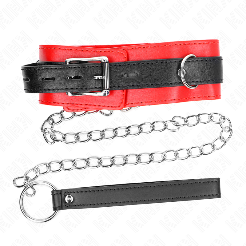 KINK - HALSBAND MIT GÜRTEL 65 CM MIT RIEMEN ROT 54 X 4.5 CM