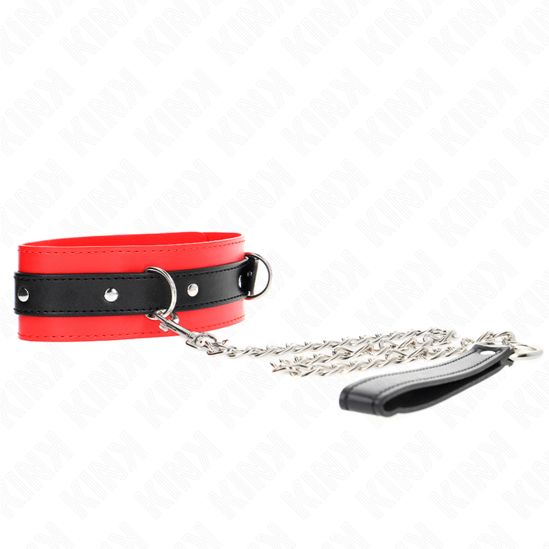 KINK - HALSBAND MIT GÜRTEL 65 CM MIT RIEMEN ROT 54 X 4.5 CM