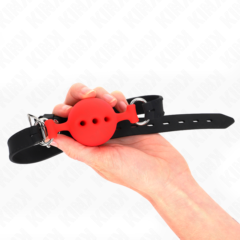 KINK - VOLLSILIKON-KLAPPEN 55 x 2 CM MIT 4.5 CM KUGEL GRÖSSE M ROT VERSTELLBAR 35-51 CM