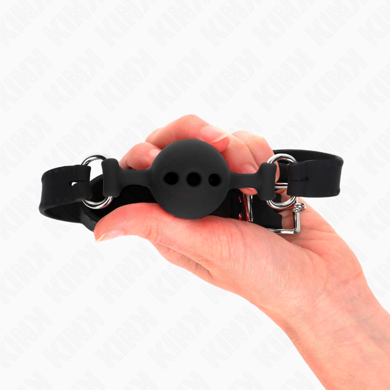 KINK - FULL SILICONE FLAP 55 x 2 CM WITH 4 CM BALL SIZE S BLACK ADJUSTABLE 35-51 CM