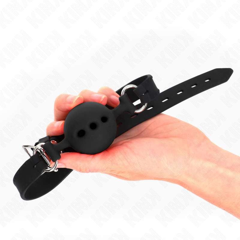 KINK - FULL SILICONE FLAP 55 x 2 CM WITH 5 CM BALL SIZE L BLACK ADJUSTABLE 35-51 CM