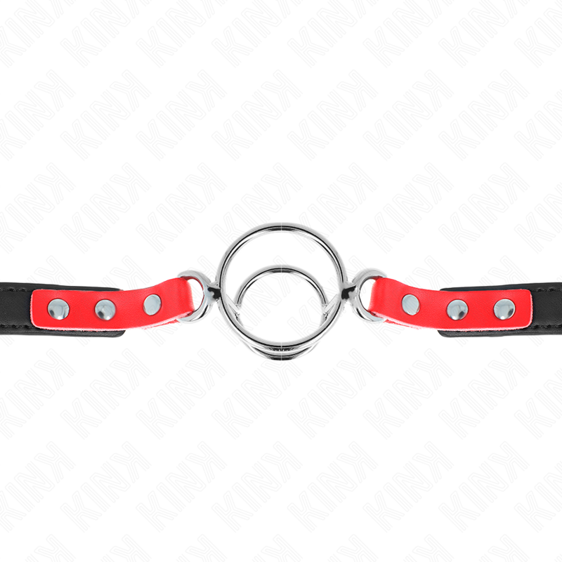 KINK - KNEBEL MIT MEHREREN O-RINGEN 4 / 4.8 CM ROT 38 X 56 CM