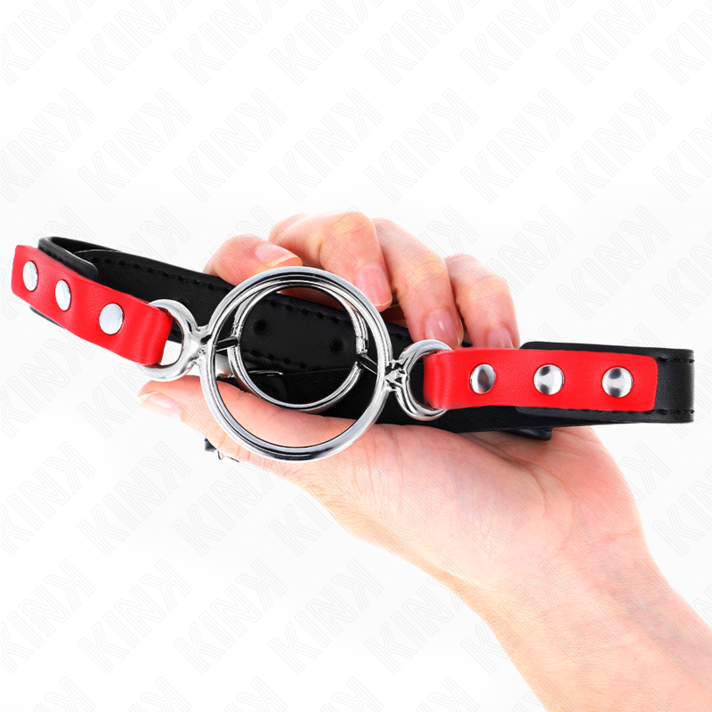 KINK - KNEBEL MIT MEHREREN O-RINGEN 4 / 4.8 CM ROT 38 X 56 CM