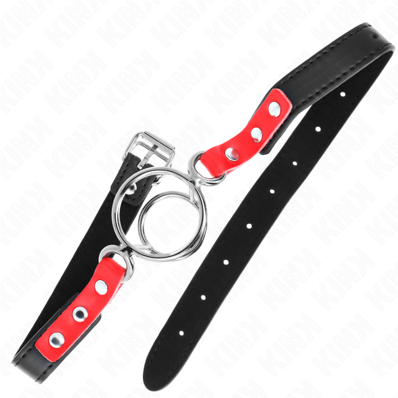 KINK - KNEBEL MIT MEHREREN O-RINGEN 4 / 4.8 CM ROT 38 X 56 CM