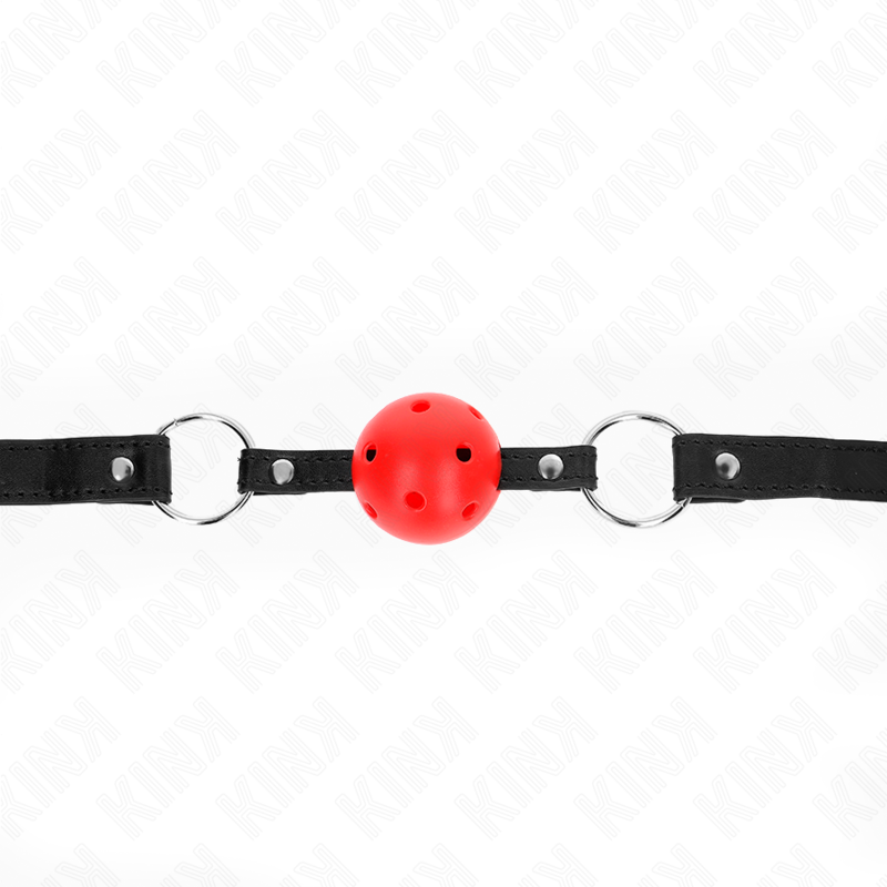 KINK - HOHL, HART, ROTER BALL, 4.5 CM, GAG, MODELL 1, 63.5 X 2 CM