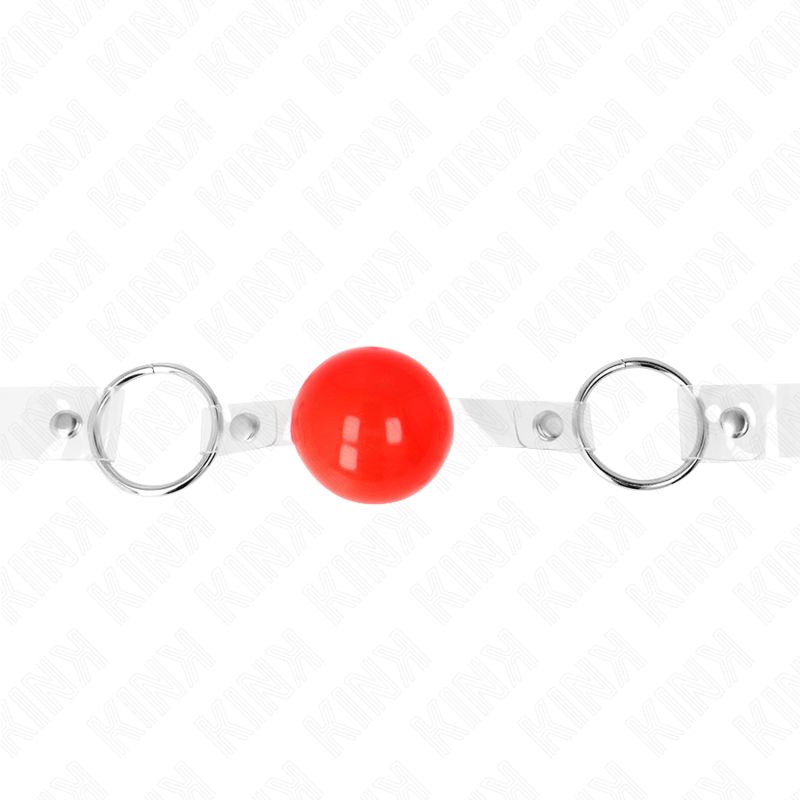 KINK - RED TRANSPARENT PVC BALL 4 CM ADJUSTABLE GAG