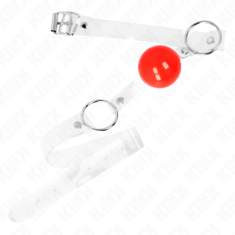 KINK - RED TRANSPARENT PVC BALL 4 CM ADJUSTABLE GAG