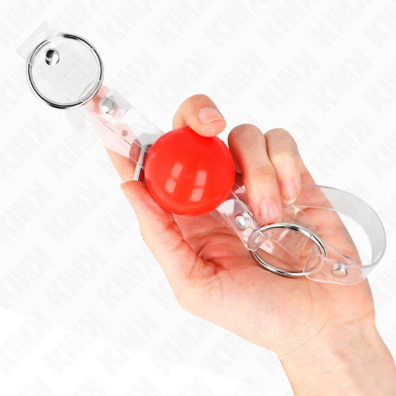 KINK - RED TRANSPARENT PVC BALL 4 CM ADJUSTABLE GAG