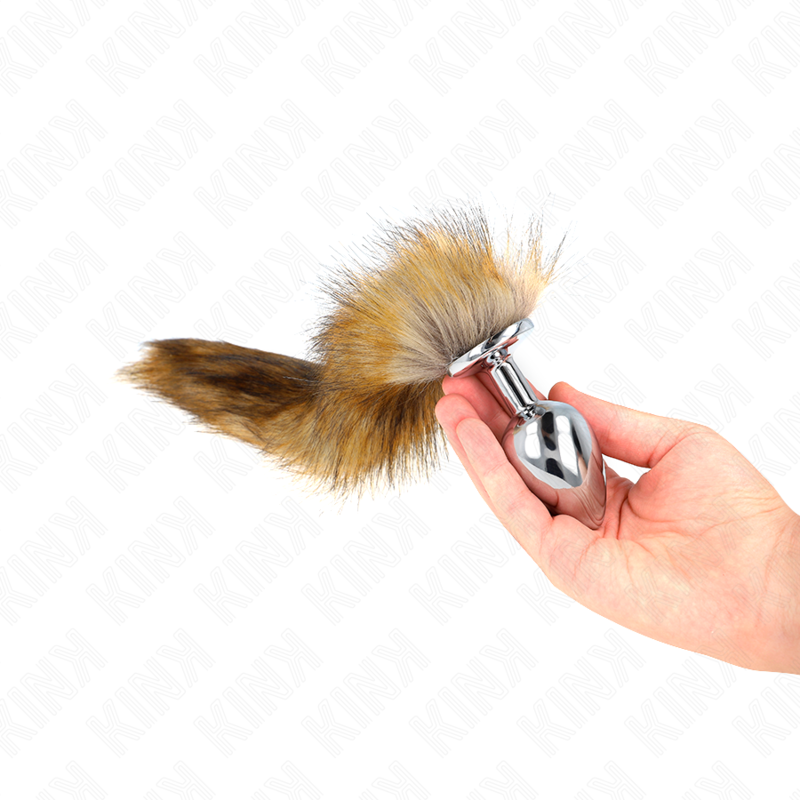 KINK - ANAL PLUG SIZE L 10 X 4 CM WITH PLASTIC TAIL 40 CM BROWN