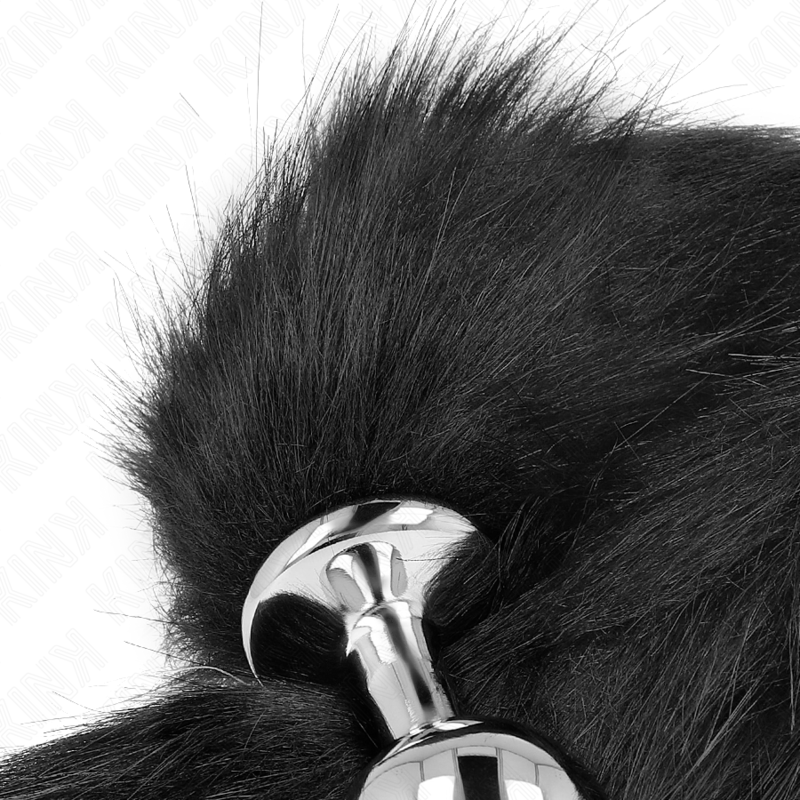 KINK - ANAL PLUG GRÖSSE M 8 X 3.5 CM MIT KUNSTSTOFFSCHWANZ 40 CM SCHWARZ