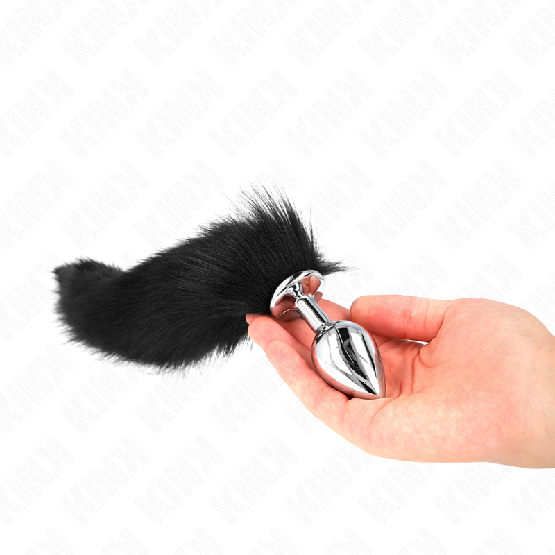 KINK - ANAL PLUG GRÖSSE M 8 X 3.5 CM MIT KUNSTSTOFFSCHWANZ 40 CM SCHWARZ