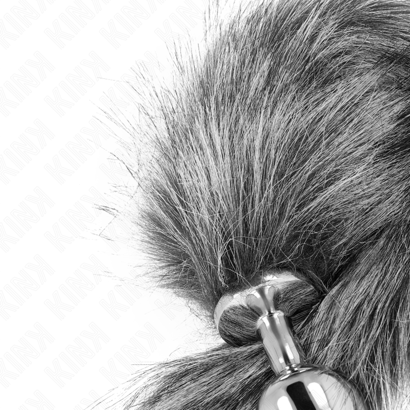 KINK - ANAL PLUG GRÖSSE M 8 X 3.5 CM MIT KUNSTSTOFFSCHWANZ 40 CM GRAU
