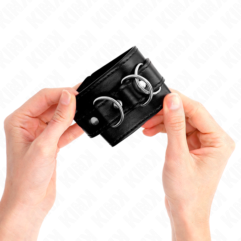 KINK - 3 D-RING HANDGELENKFESSELN VERSTELLBAR SCHWARZ 17.5-25 CM