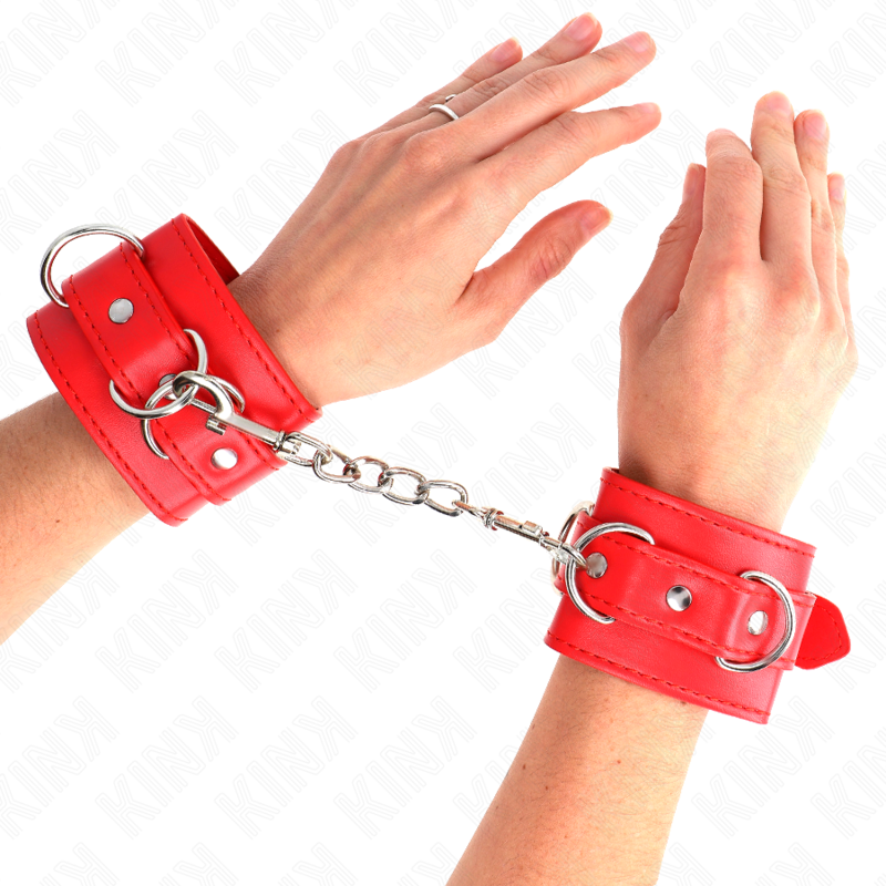 KINK - 3 D-RING HANDGELENKFESSELN VERSTELLBAR ROT 17.5-25 CM